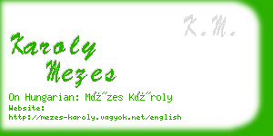 karoly mezes business card